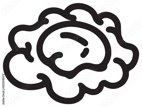 Fresh hot scrambled eggs icon in 2D vector line