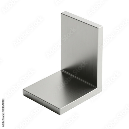 Metallic l shaped bracket isolated on transparent background