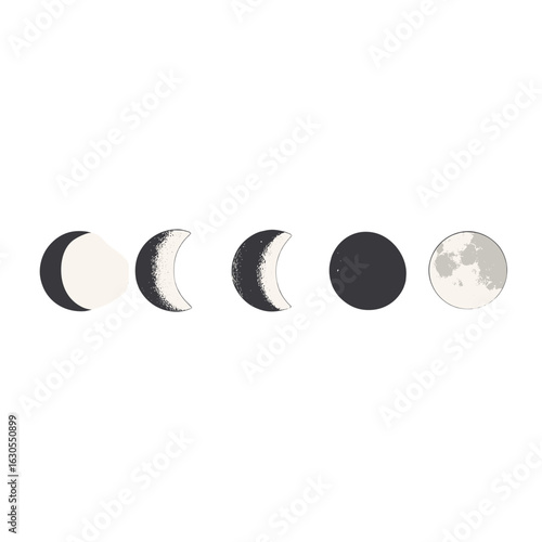 Phases of the Moon Illustration 
