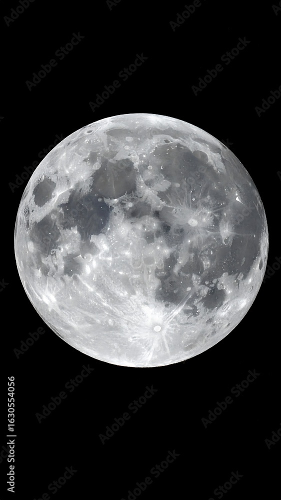 Fototapeta premium Full moon, detailed surface (5)