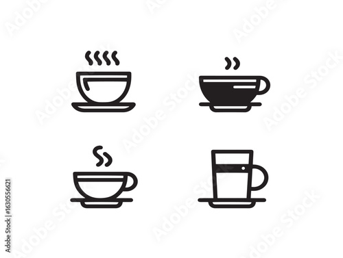 Wallpaper Mural Minimal coffee cup icon set in outlined vector Torontodigital.ca