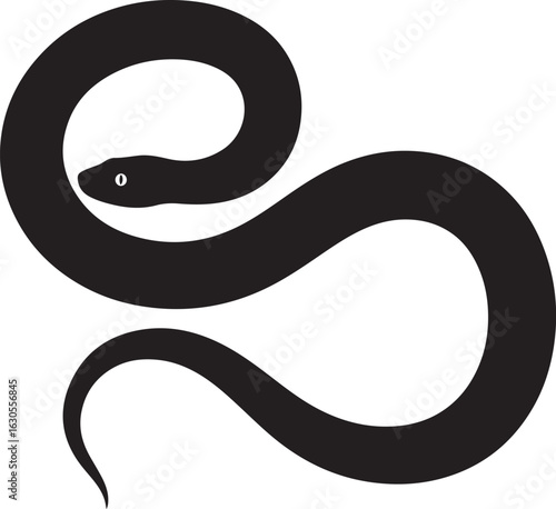 Agkistrodon contortrix copperhead snake silhouette vector illustration