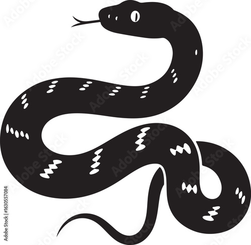 Copperhead snake silhouette vector illustration art