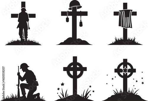 Remembering fallen soldiers memorial silhouettes for tributes