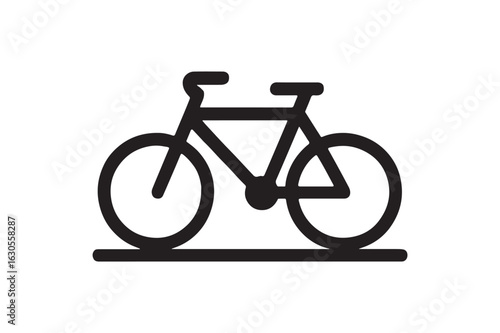 Bicycle Lane icon silhouette vector with white background
