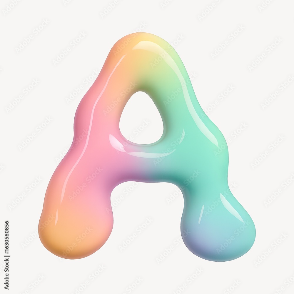 Fototapeta premium Colorful glossy alphabet letter