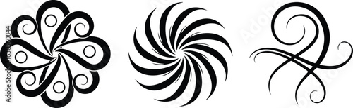 Collection of elegant swirls and curls for decorative design elements perfect for invitations and vintage style projects