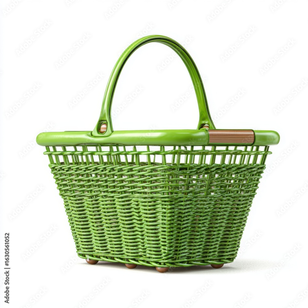 Obraz premium green wicker basket empty handle