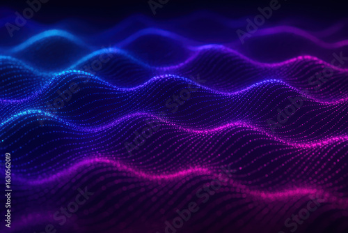 Wallpaper Mural Abstract Wavy Particle Background with Blue and Pink Gradient - Illustration Torontodigital.ca