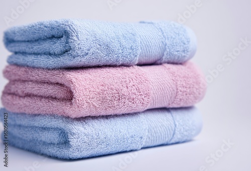 Stacked pastel towels