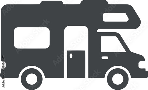 Rv camper motorhome icon silhouette
