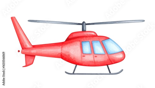 Cute red helicopter illustration