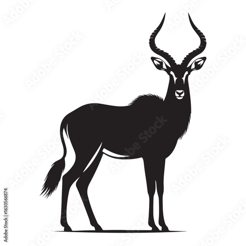 Elegant antelope silhouette in a minimalist design style