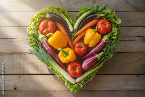 Nourish your life with this vibrant heart of fresh vegetables, a symbol of healthy eating and vibrant living.