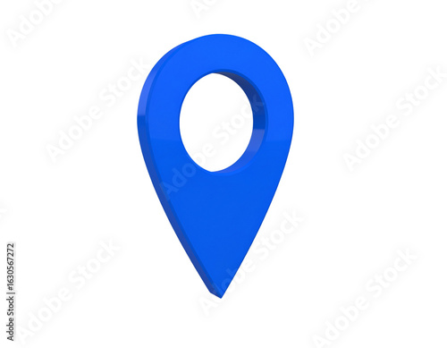 Free Download Modern Blue Location Pin with Subtle Shadow and Floating Effect, White Background - GFXLoad