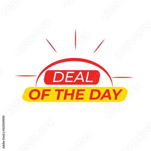 Deal of the Day marketing badge isolated on white background