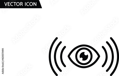 Eye scan vector icon representing biometric identification and security access control technology in a modern digital system