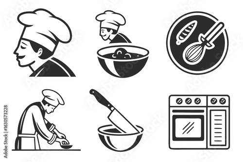Culinary Icons Chefs Kitchen Tools and Appliances.