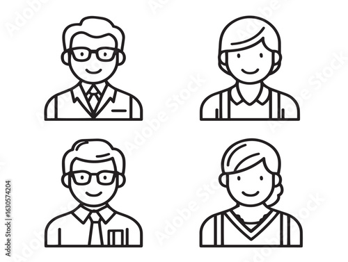 Assorted teaching symbols in flat vector illustration