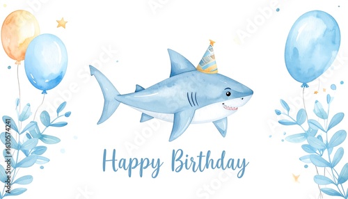 Cute shark birthday card (1)