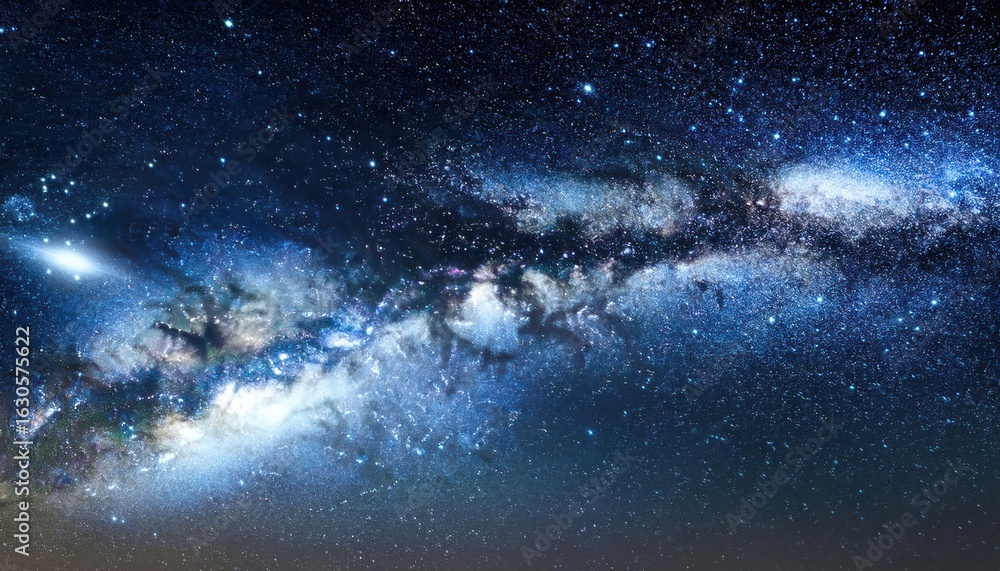 Fototapeta premium Panoramic Space Scene A Galaxy Filled with Stars in the Vast Universe