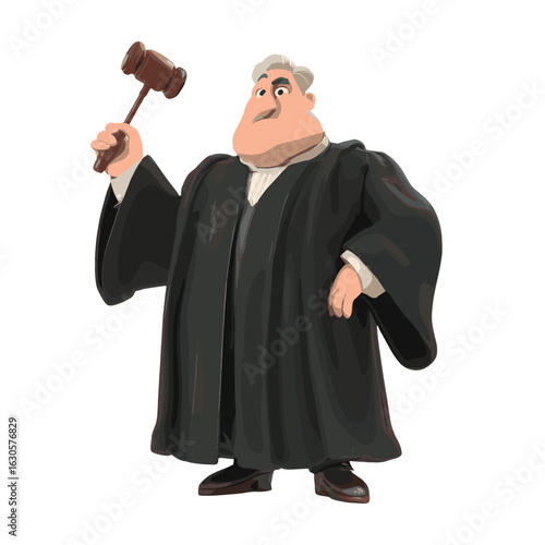 A stern judge holding a gavel, ready to make a ruling.