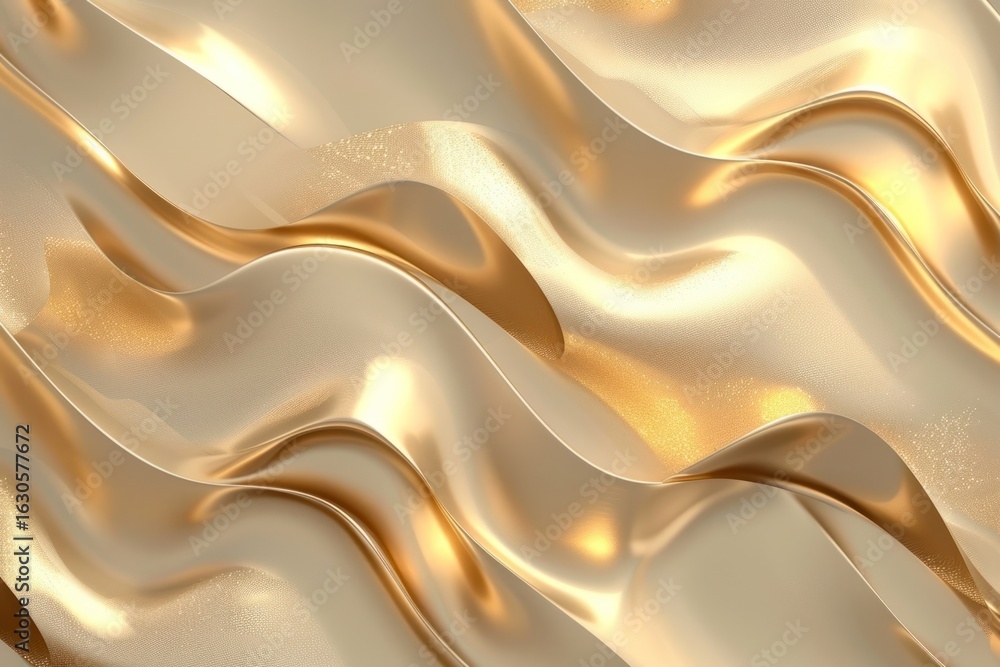 Fototapeta premium Luxurious golden background luxurious waves silk.