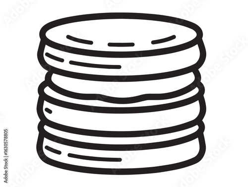 Delicious southern biscuits icon in clean vector style