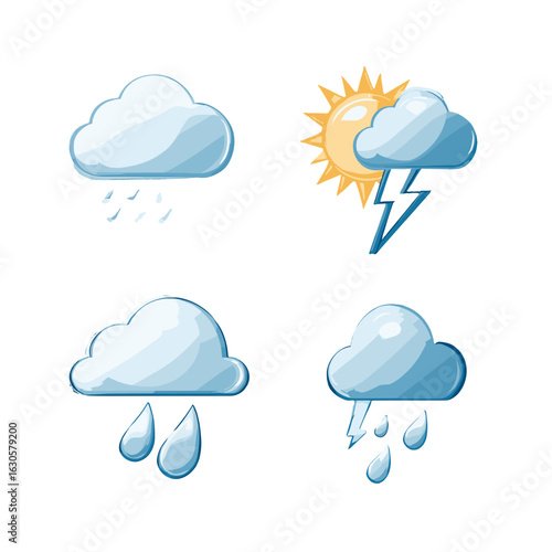 Weather icons for weather forecast and report.