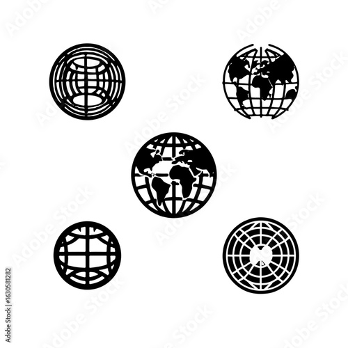 A collection of globe icons.