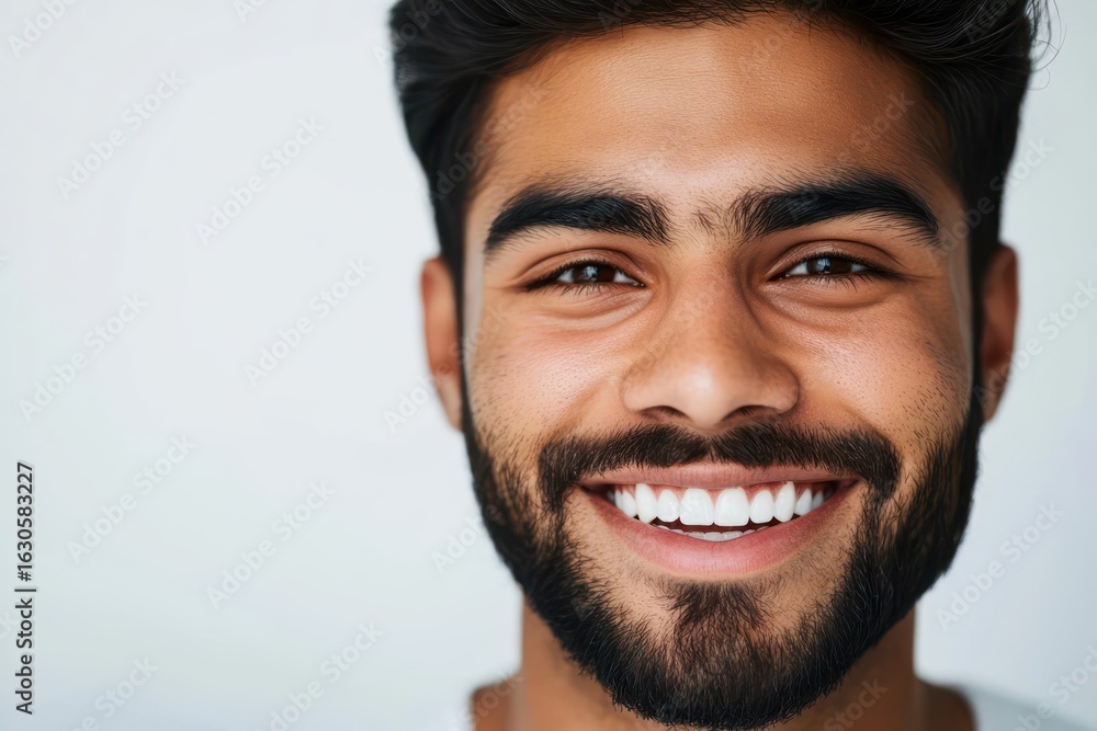 Fototapeta premium Confident Indian Man Smiling for Dental Ad