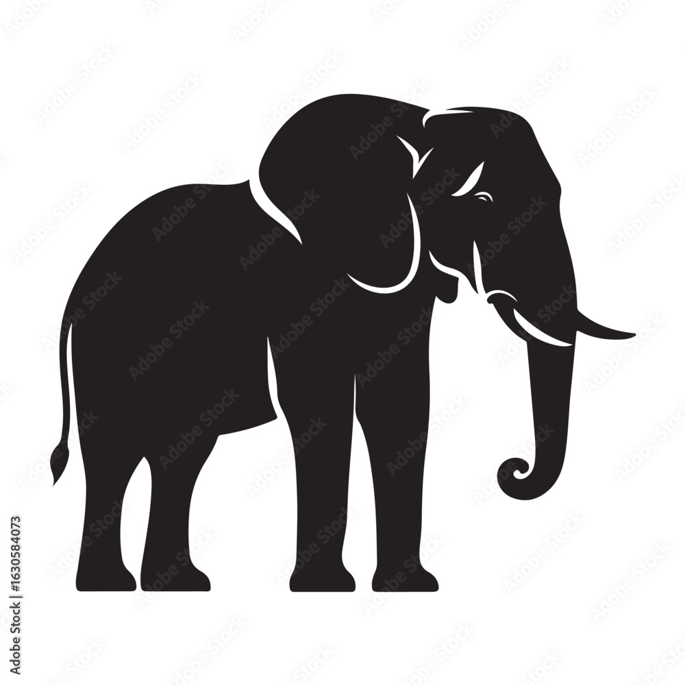 Obraz premium Silhouette of a majestic elephant standing proudly