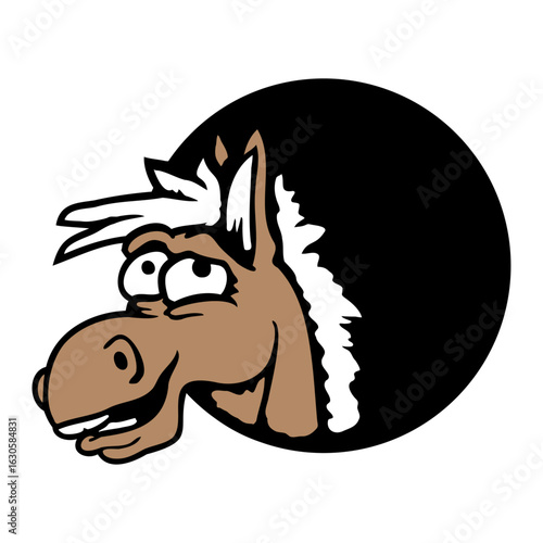 Horse Laughs Funny Hole Witty Grimace Cartoon Fun