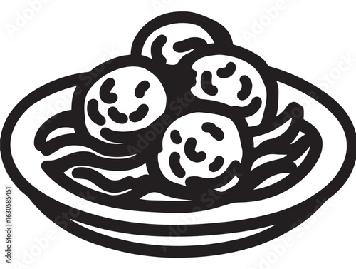 Savory Swedish meatballs icon in clean vector format