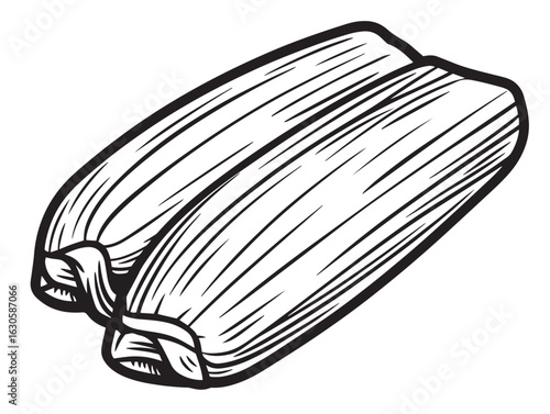 Clean tamales vector icon with elegant line art