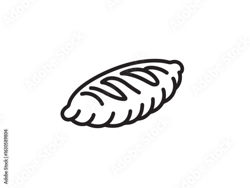 Flat outline of Turkish pide in modern vector