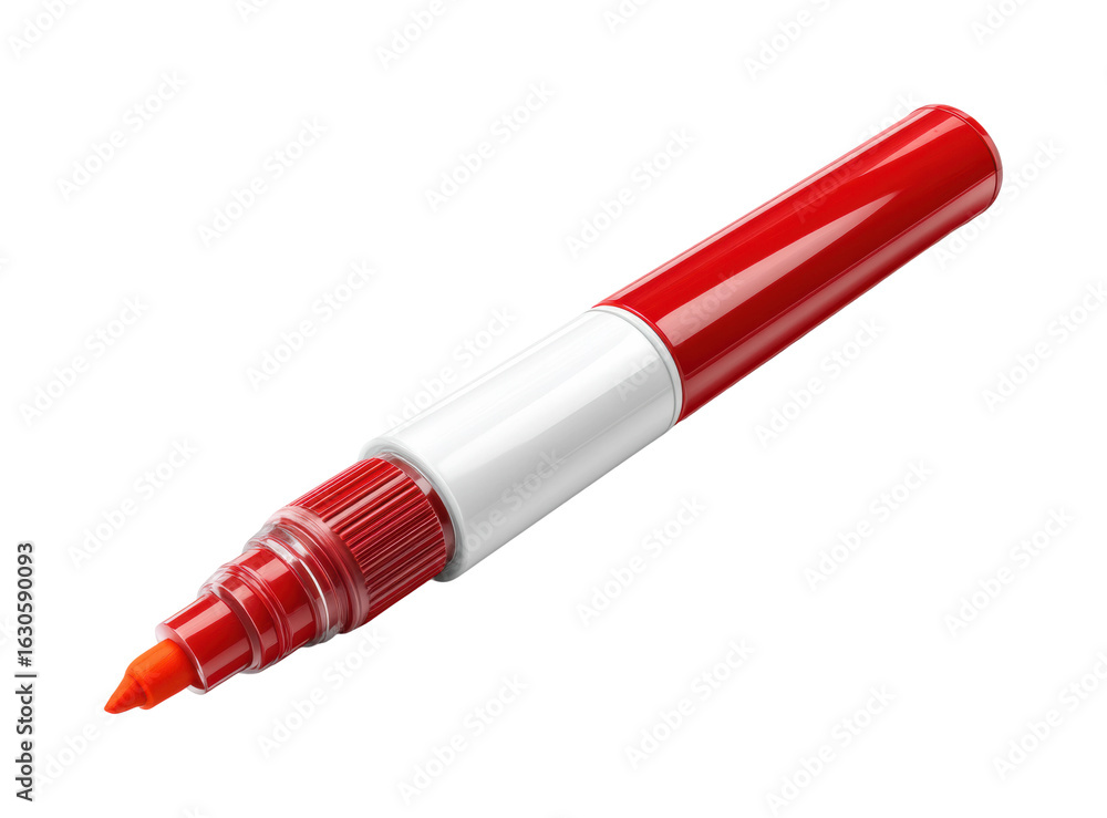 Highlighting creativity red marker office desk product isolated on transparent background, png Highlighting creativity red marker office desk product isolated on transparent background, png