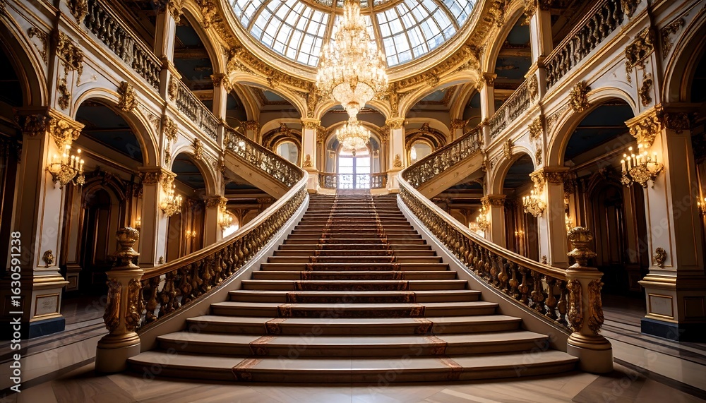 Obraz premium Grand staircase in ornate palace