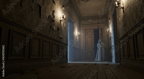 ghost in a terror scene