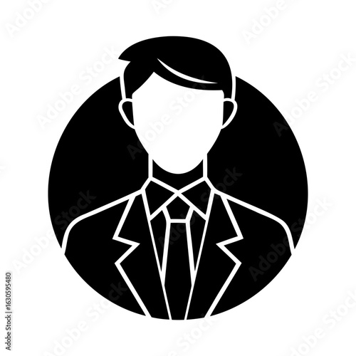 Icon representing a person in a suit with stars indicating achievement or recognition