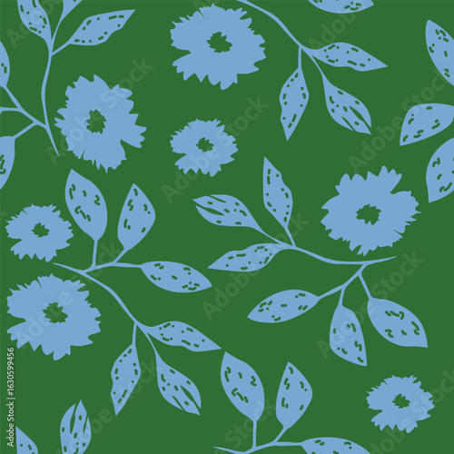 Vintage floral seamless pattern. Trendy painted flower background. Repeating floral pattern