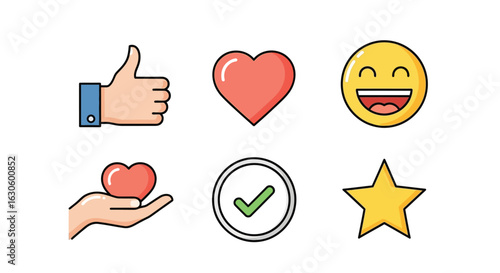 Vector art of set of social media icons isolated on white background