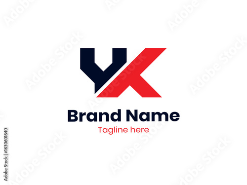 Free Download Creative YK Vector logo. YK Logo, Black and Red Lettermark YK logo  - GFXLoad