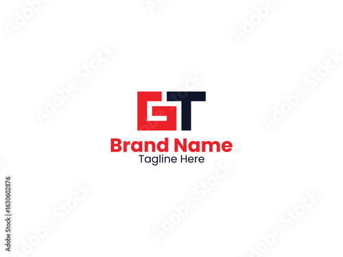 Red and Black color Vector GT logo, Letter GT, GT letter logo design. Initial Letter TG letter logo design.