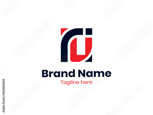 Free Download Initial Letter IU logo design. IU vector logo template with red and black colors. UI logo, UI letter - GFXLoad