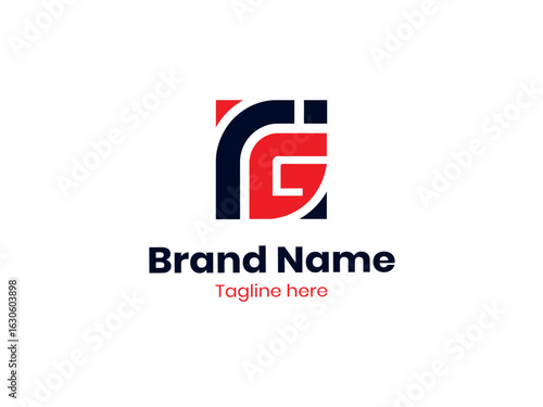 Vector IG logo design. IG logo template with red and black colors. GI logo, GI letter