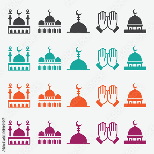 Ramadan and Islamic Vector Icons, Islamic Religious Symbol Pack