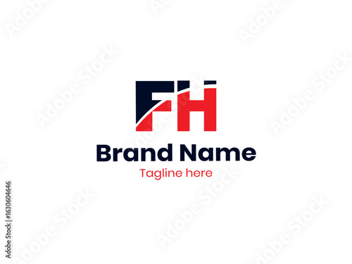 Free Download Vector FH logo design, Initial letters HF logo, FH letter logo design vector with black and red colors.  - GFXLoad