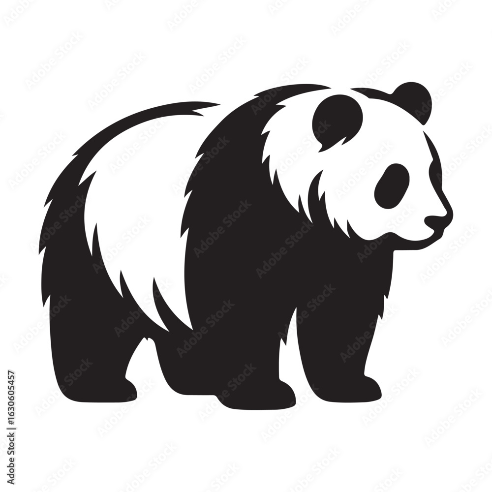 Fototapeta premium Charming panda bear silhouette design for wildlife and nature themes