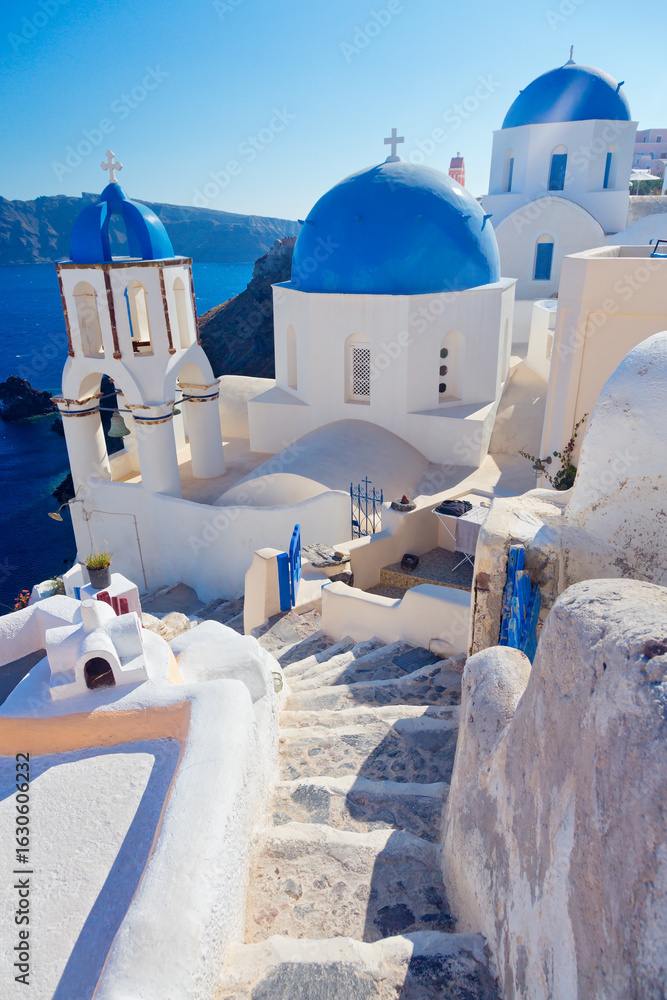 Naklejka premium Panoramic view of the island of Santorini, Cyclades, Greece
